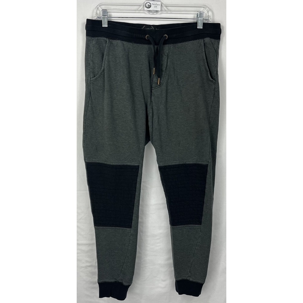 GUC Brooklyn Calling Men's Charcoal Grey Moto Jogger Pants Biker Quilted Size M